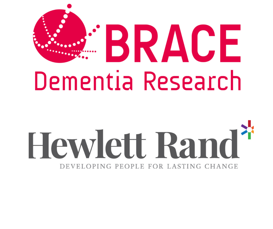 Hewlett Rand and BRACE Dementia Research logos