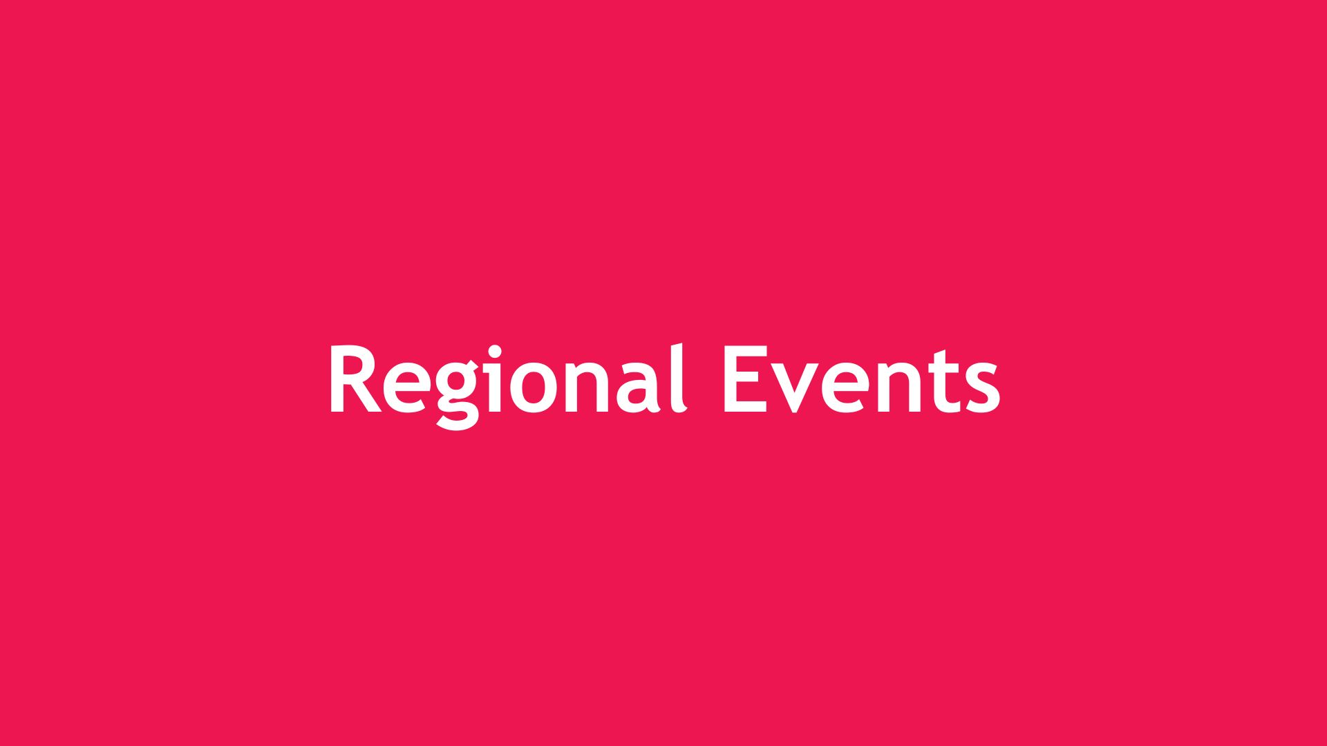 A red banner, with the words: regional events on.