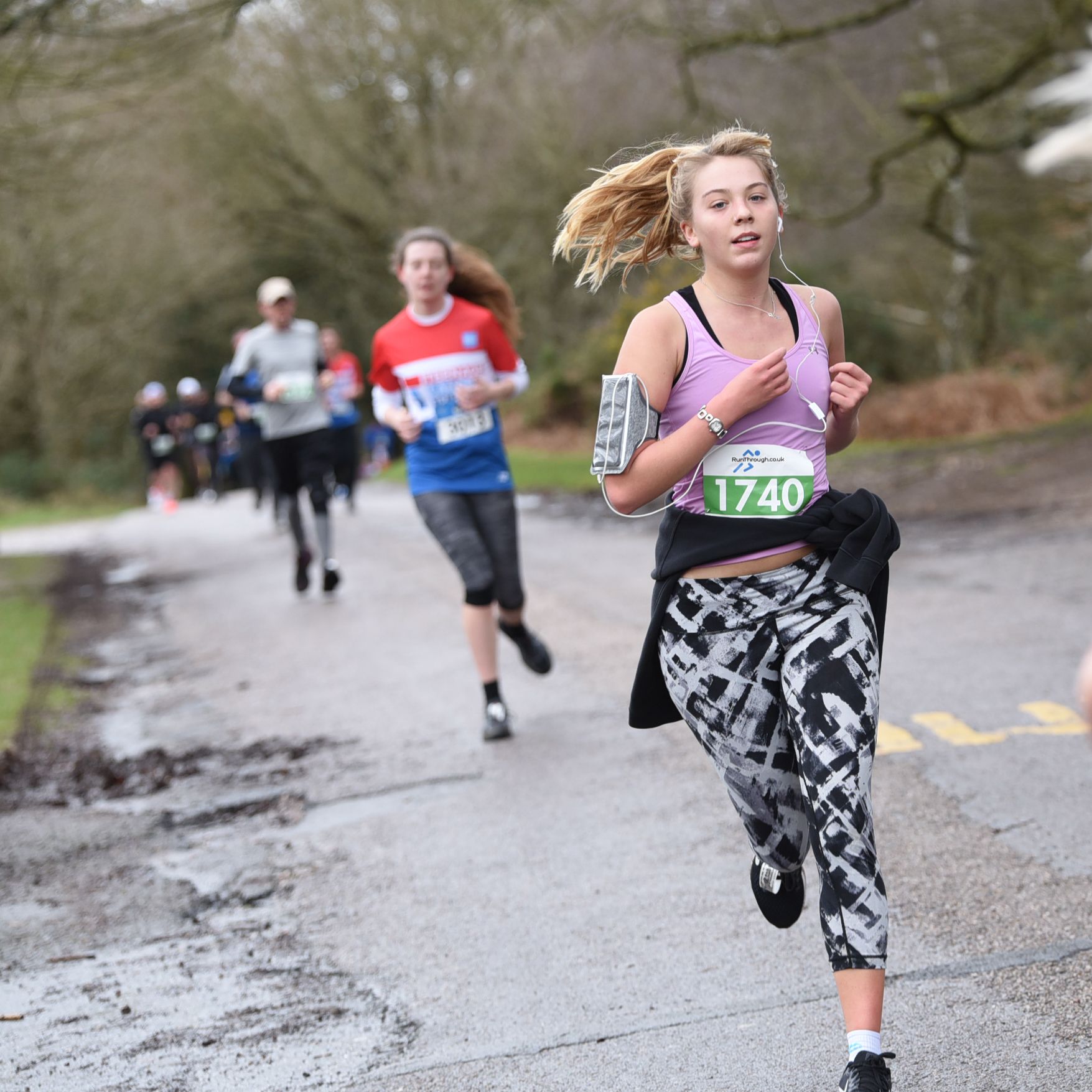 A woman running