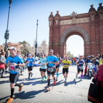 Runners taking part in the Barcelona Half Marathon.
