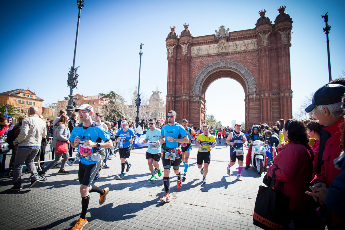 Runners taking part in the Barcelona Half Marathon.
