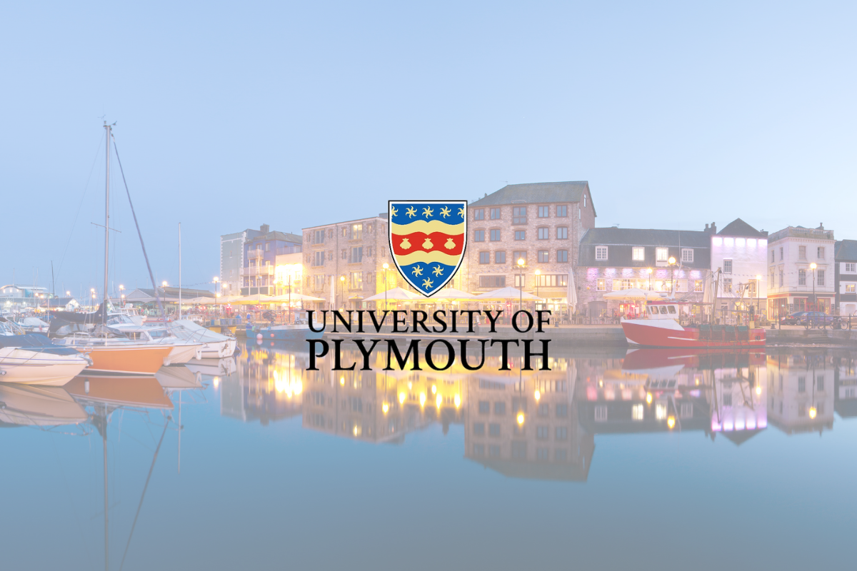 An image of Plymouth with the University of Plymouth logo.