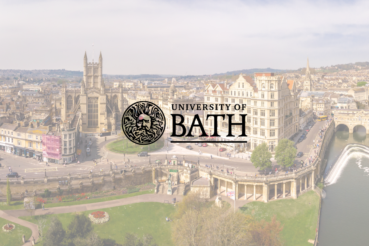 An image of Bath with the University of Bath logo.