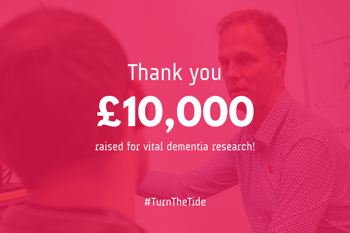 We raised £10,000 to Turn the Tide on dementia! BRACE Alzheimer's Research
