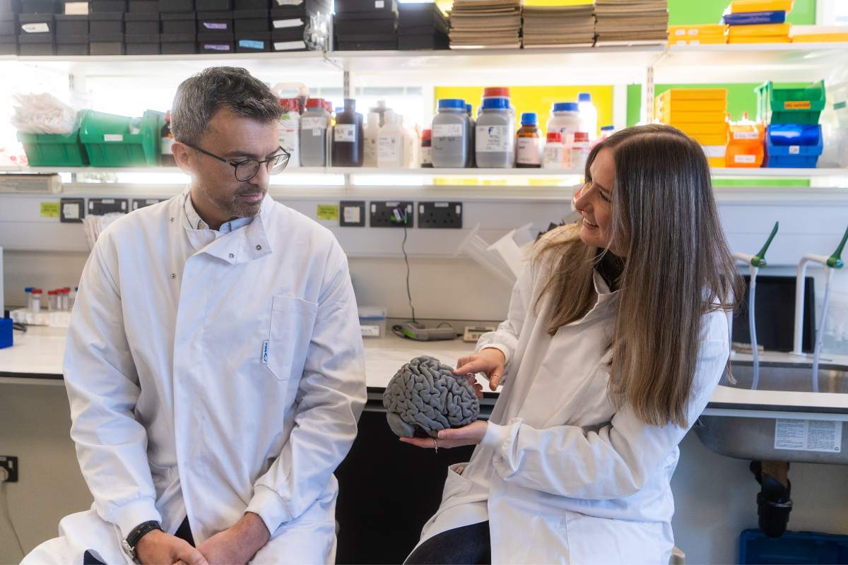 Dr Davies with PhD student